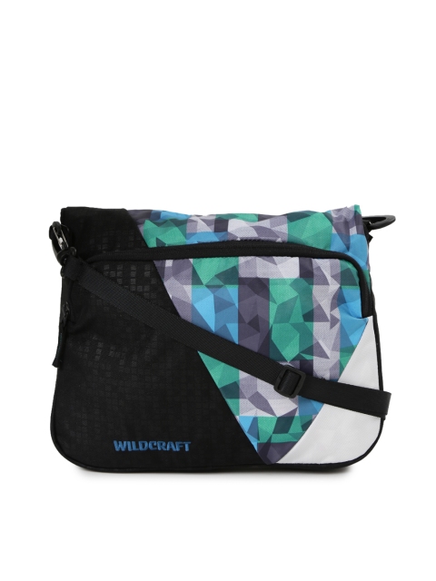 

Wiki by Wildcraft Men Black Printed Messenger Bag