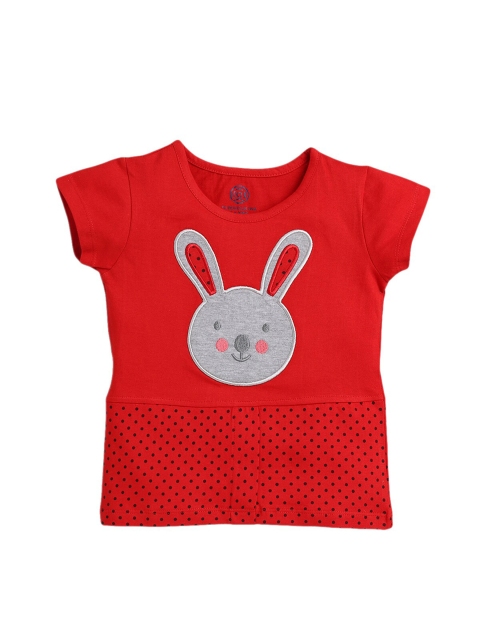 

TAMBOURINE Girls Red Printed Applique T-shirt