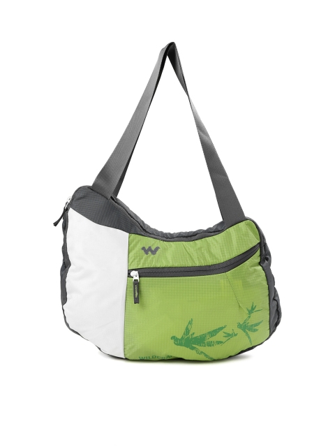 

Wildcraft Men Green & Grey Printed Messenger Bag