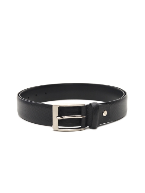 

Da Milano Men Black Textured Leather Belt