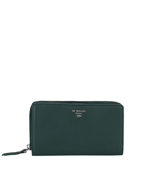 

Da Milano Women Green Solid Leather Zip Around Wallet