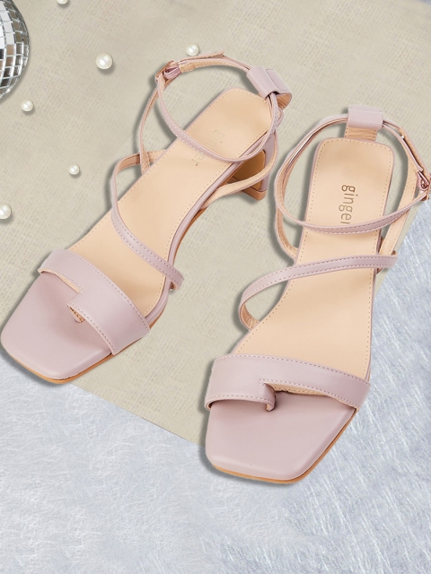 

Ginger by Lifestyle Purple Textured PU Slim Heeled Sandals