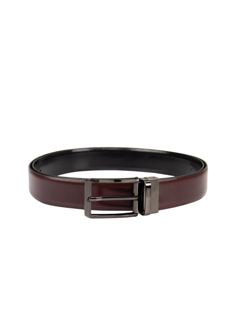 

Da Milano Men Burgundy Leather Reversible Belt