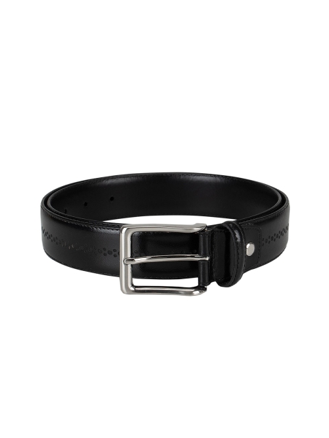 

Da Milano Men Black Textured Leather Belt