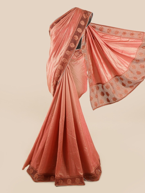 

Pothys Pink Embellished Beads and Stones Art Silk Saree