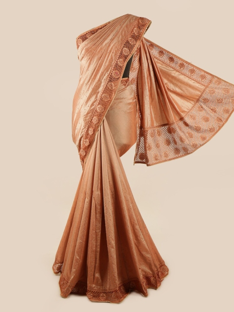 

Pothys Copper-Coloured Embellished Beads and Stones Art Silk Saree