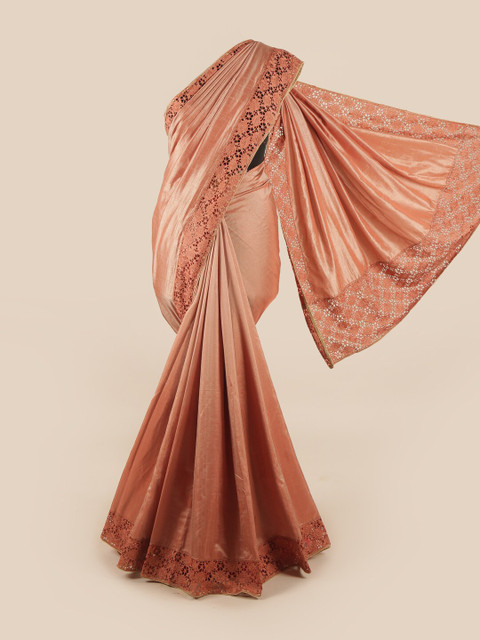 

Pothys Copper-Toned Art Silk Saree