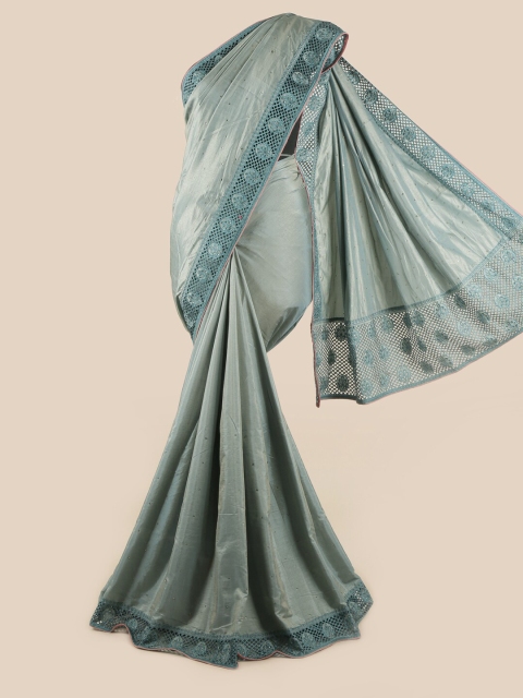

Pothys Grey Embellished Art Silk Saree