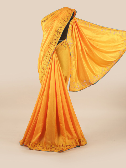 

Pothys Yellow Art Silk Saree