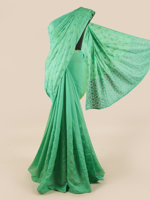 

Pothys Green Floral Art Silk Saree