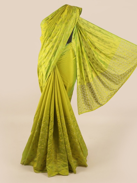 

Pothys Green Floral Art Silk Saree