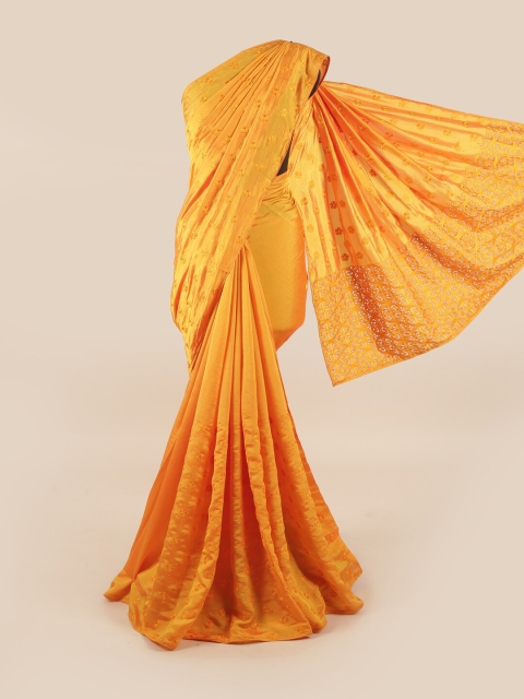 

Pothys Yellow Floral Art Silk Saree