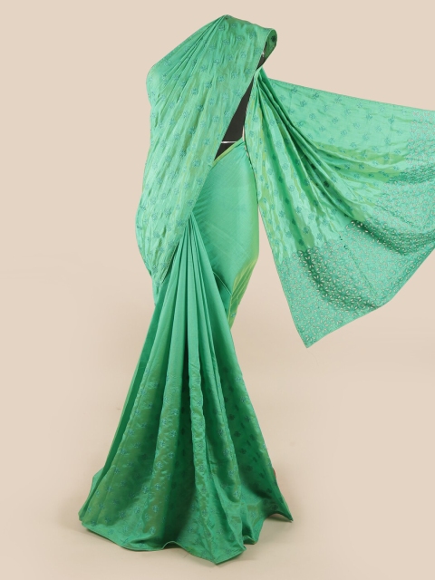 

Pothys Green Floral Embroidered Art Silk Saree