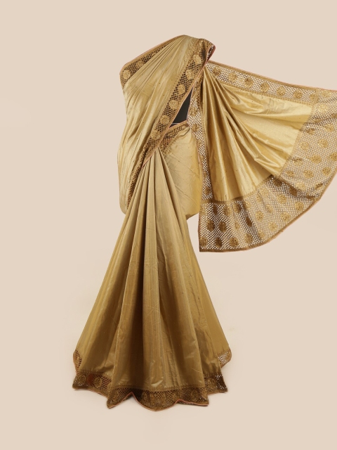 

Pothys Tan Embellished Art Silk Saree