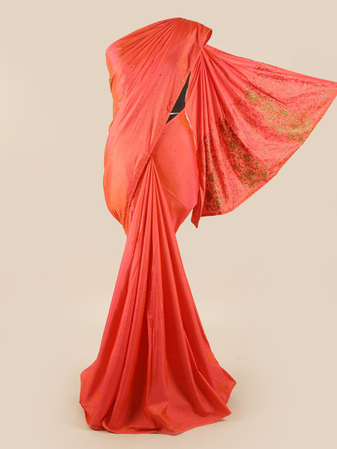 

Pothys Coral Sequinned Art Silk Saree