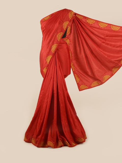 

Pothys Maroon & Golden Embellished Art Silk Saree