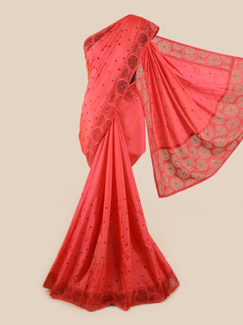 

Pothys Pink Embellished Art Silk Saree