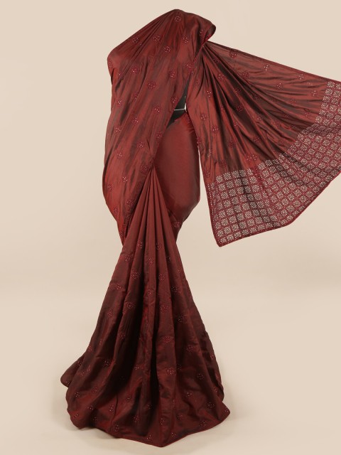 

Pothys Maroon Floral Art Silk Saree