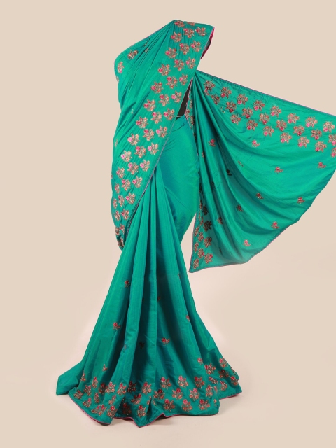 

Pothys Green & Pink Floral Art Silk Saree