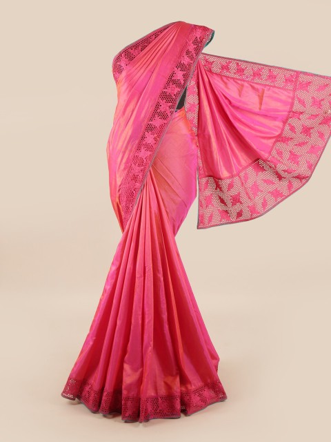 

Pothys Pink Embroidered Art Silk Saree