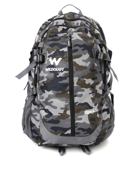 

Wildcraft Men Grey Camouflage Print Eiger Backpack