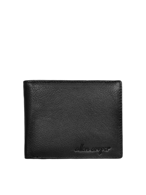 

Allen Cooper Men Black Textured Leather Two Fold Wallet