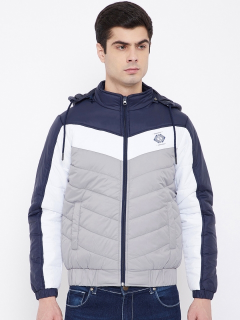 

Duke Men Blue Colourblocked Padded Jacket