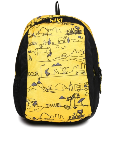 

Wiki by Wildcraft Kids Yellow & Black Printed Backpack