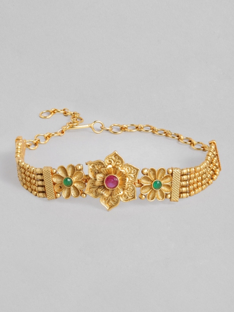 

I Jewels Women Green Gold-Plated Armlet Bracelet
