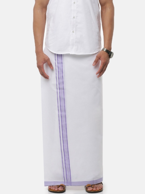 

RAMRAJ COTTON Men White Solid Pure Cotton Traditional Dhoti