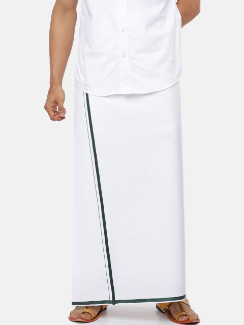 

RAMRAJ COTTON Men White Solid Pure Cotton Dhoti