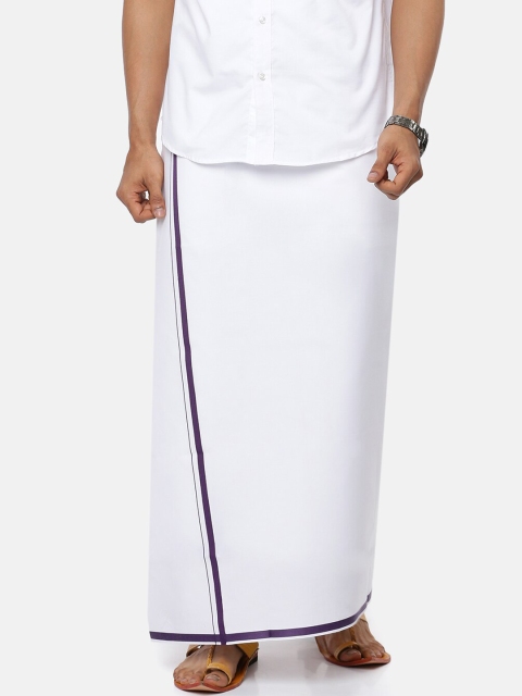 

RAMRAJ COTTON Men White Solid Pure Cotton Dhoti