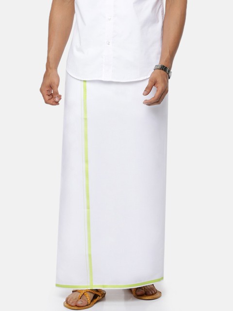 

RAMRAJ COTTON Men White Solid Pure Cotton Dhoti
