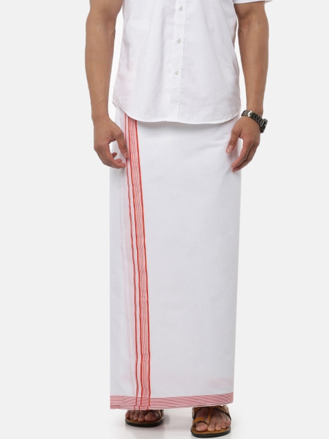 

RAMRAJ COTTON Men White Solid Pure Cotton Traditional Dhoti