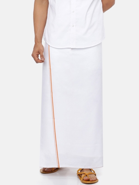 

RAMRAJ COTTON Men White Solid Pure Cotton Dhoti