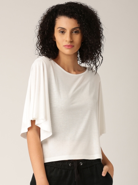 

DressBerry Women White Solid Regular Top
