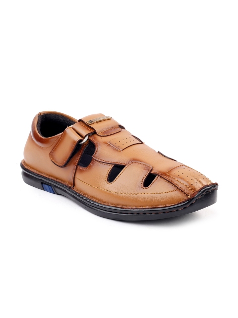 

bacca bucci Men Tan Leather Shoe-Style Sandals