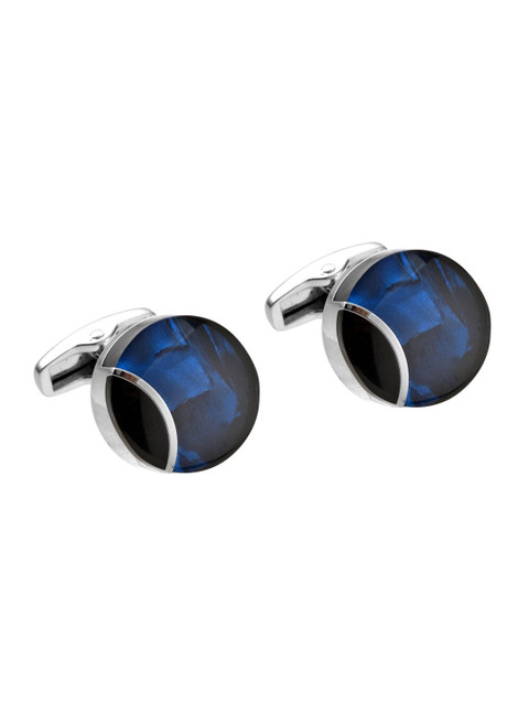 

Alvaro Castagnino Black & Blue Round Cufflink