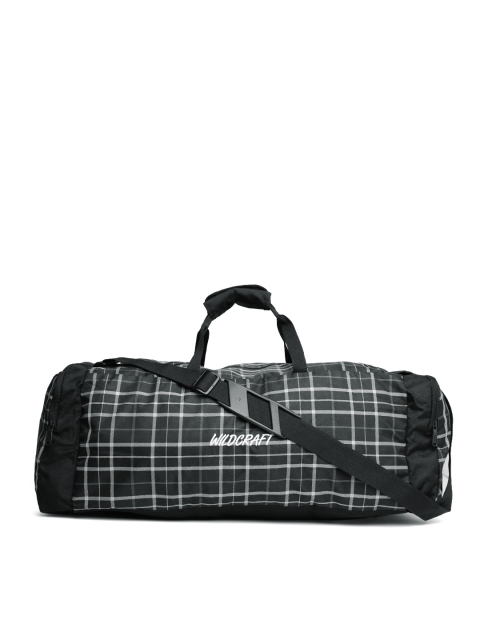 

Wildcraft Unisex Black & White Checked Travel Duffel Bag