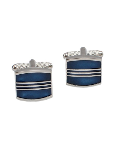 

Alvaro Castagnino Blue & Silver-Toned Square Cufflink