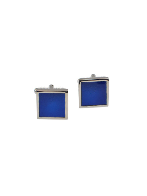 

Alvaro Castagnino Blue & Silver-Toned Square Cufflink