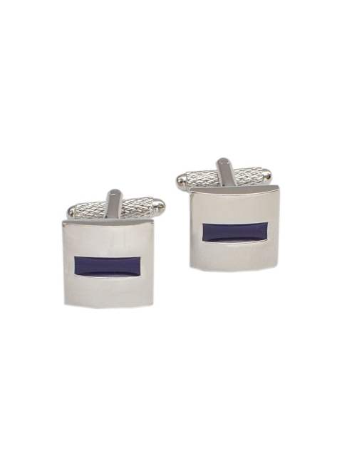 

Alvaro Castagnino Silver-Toned & Blue Square Cufflink