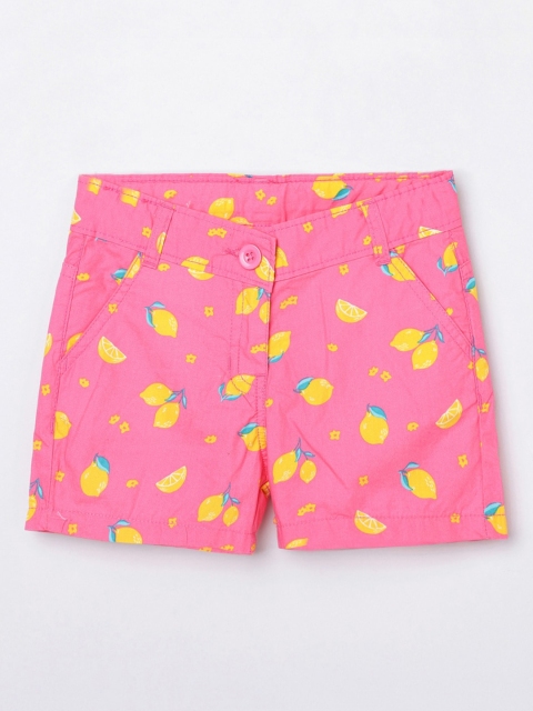 

max Girls Pink Conversational Printed Mid-Rise Regular Shorts