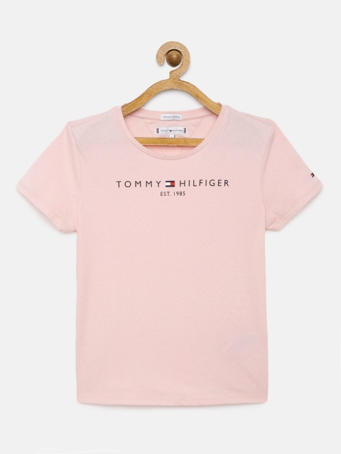 

Tommy Hilfiger Girls Pink Organic Cotton Printed T-shirt