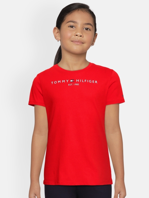 

Tommy Hilfiger Girls Red Organic Cotton Printed T-shirt