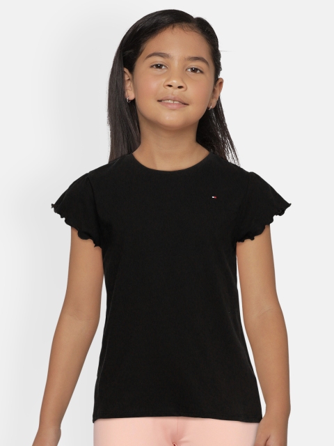 

Tommy Hilfiger Black Flared Sleeve Ruffles Regular Top