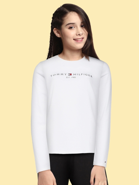 

Tommy Hilfiger Girls White Brand Logo Organic Cotton T-shirt
