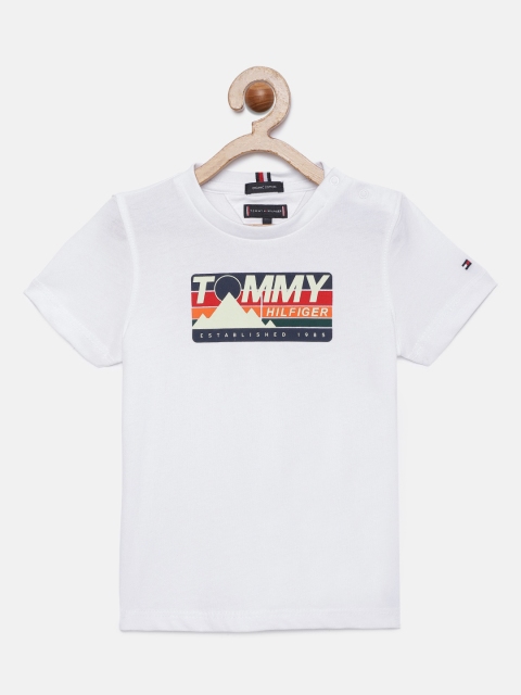 

Tommy Hilfiger Boys White Brand Logo Organic Cotton T-shirt