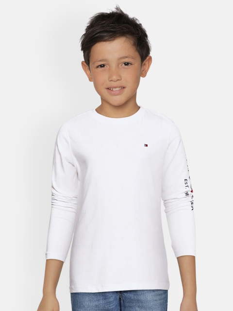 

Tommy Hilfiger Boys White Typography Printed Organic Cotton T-shirt