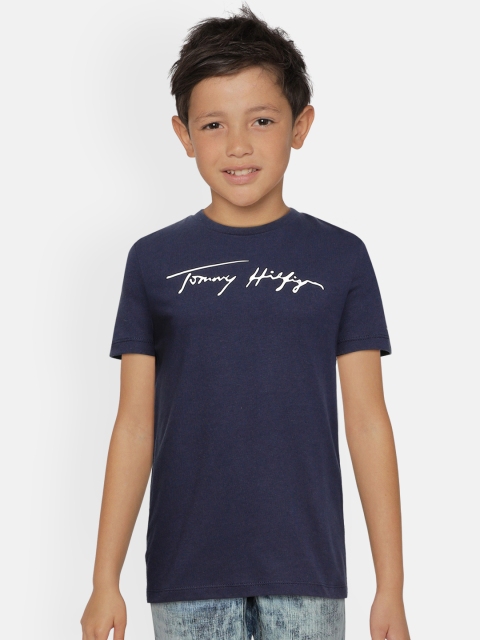 

Tommy Hilfiger Boys Navy Blue BB U SCRIPT Typography Printed T-shirt